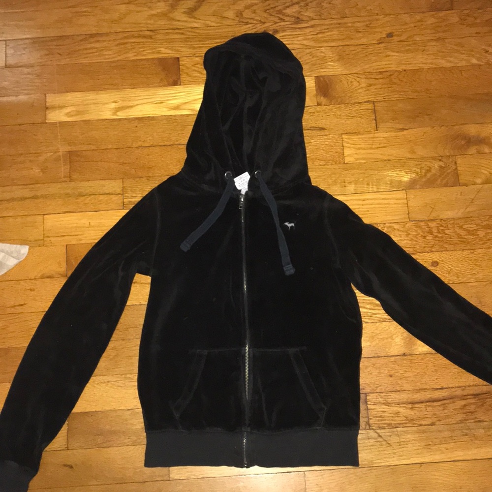 black victoria’s secret pink full zip sweatshirt